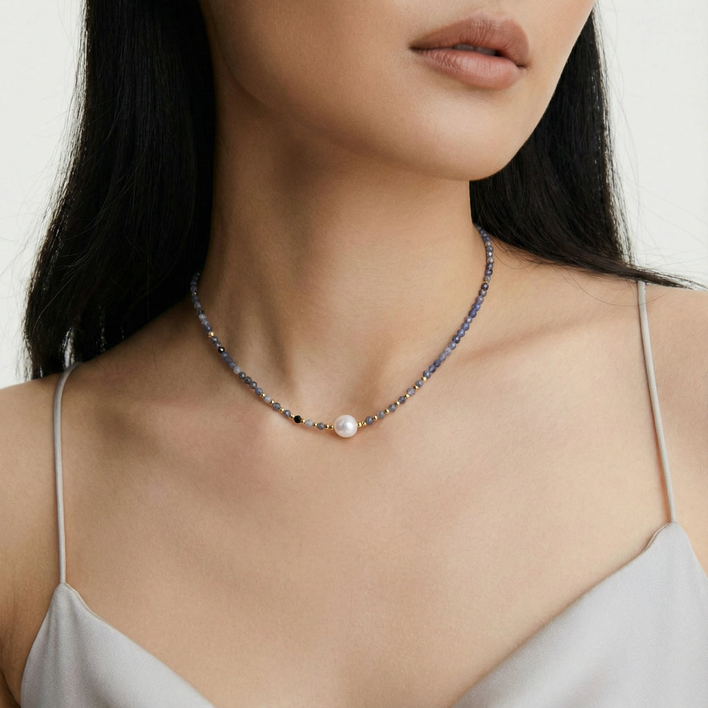 Twilight Pearl Iolite Necklace
