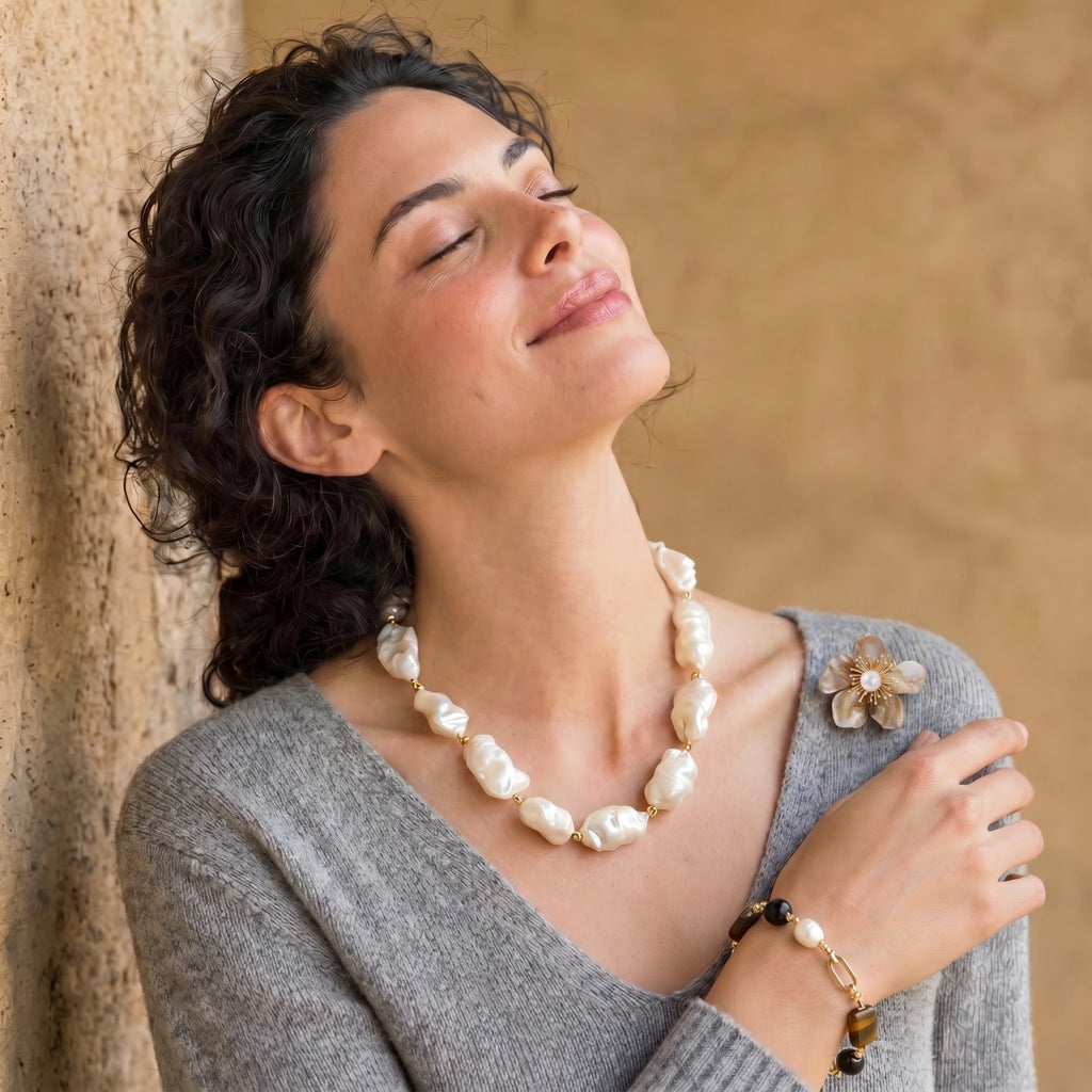 Golden Bloom Pearl Pin