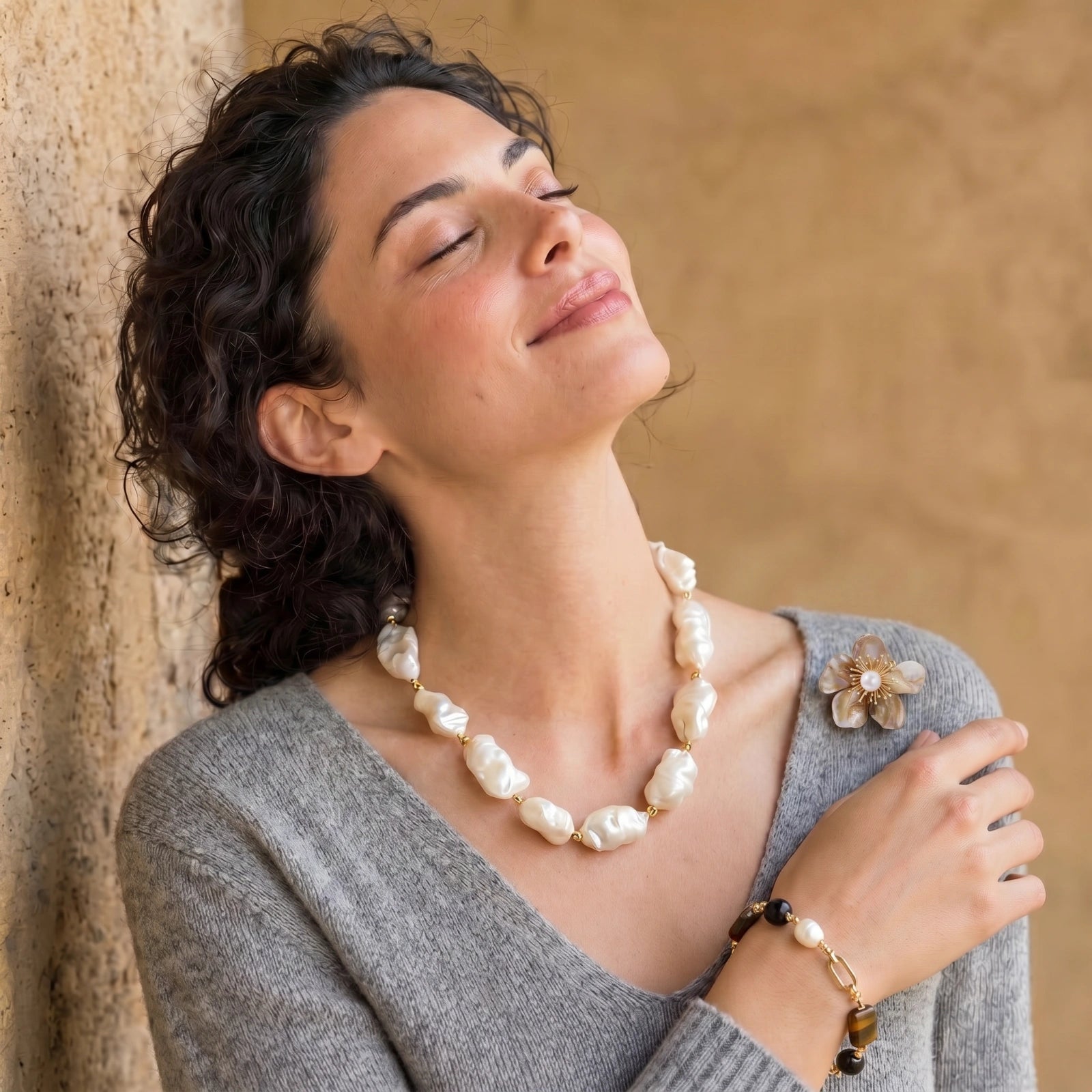 Golden Bloom Pearl Pin